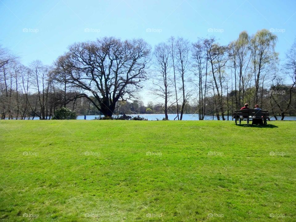 relaxing by the lake