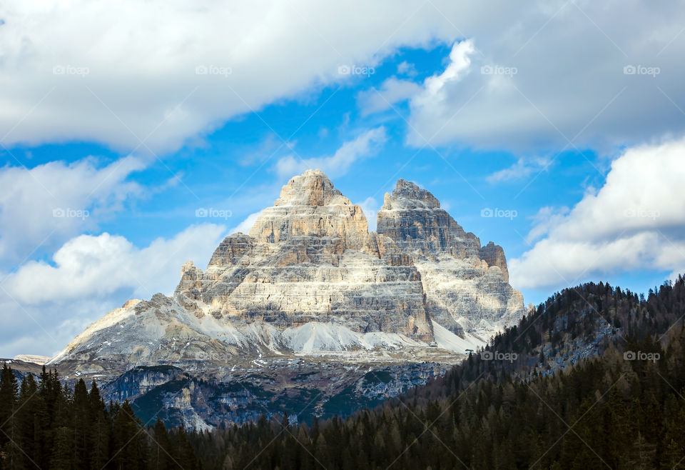 Mountain peak of Dolomites 