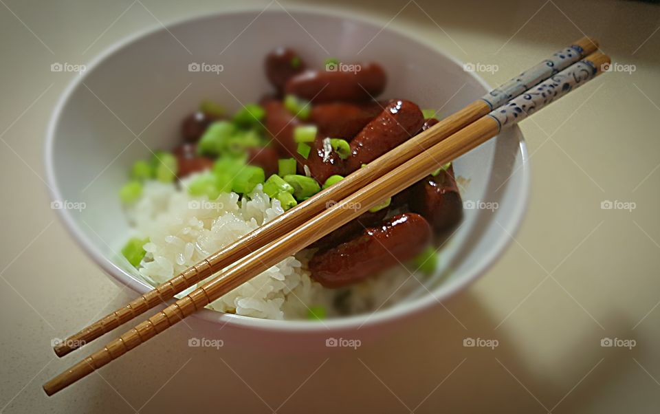 Close-up of food with chopsticks