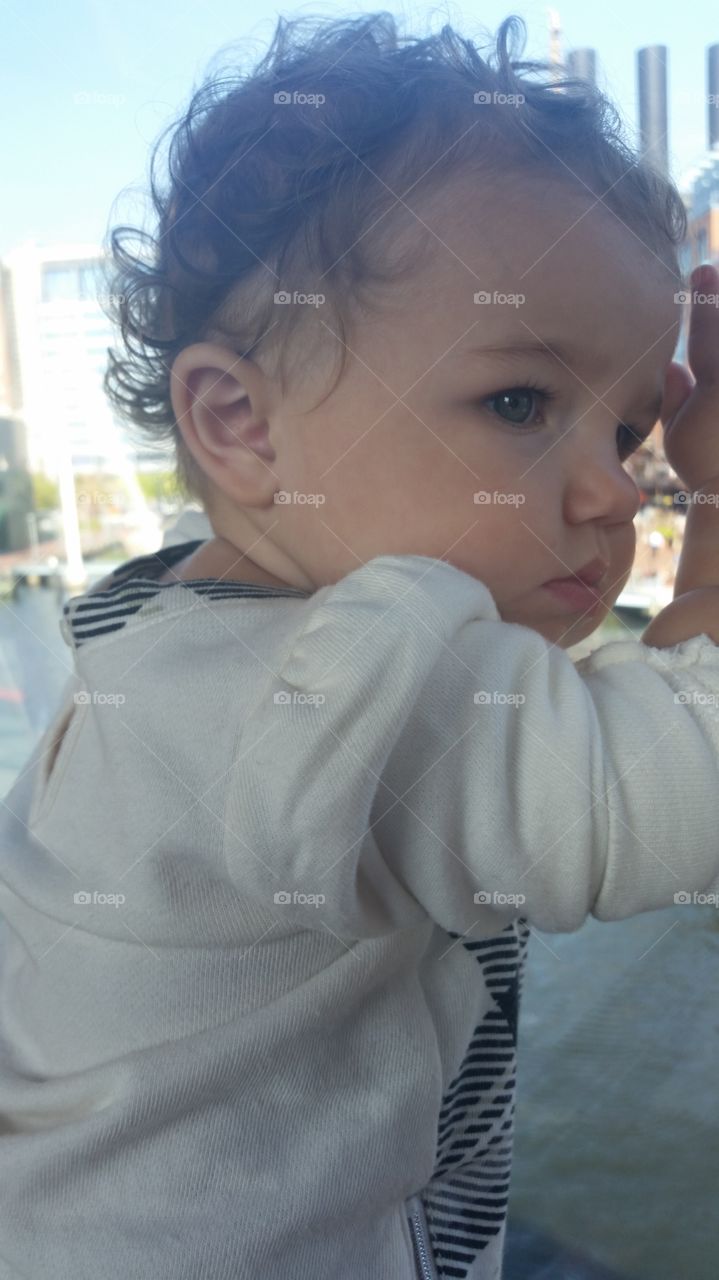 Brooding baby. watching over Baltimore