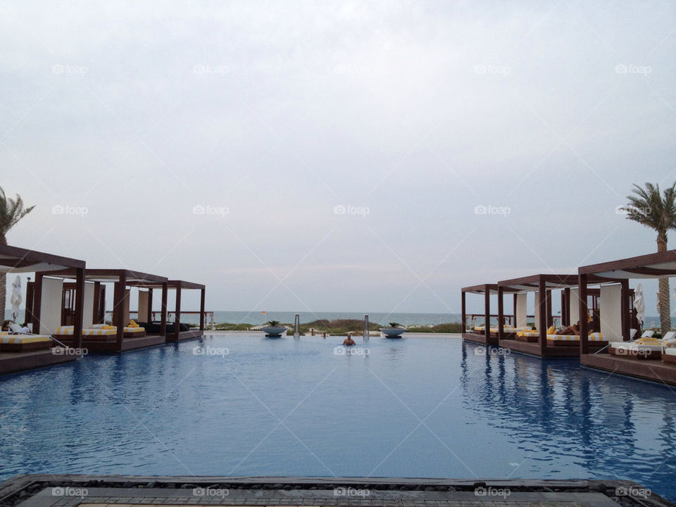 Swimming pool at Monte Carlo Beach Club, Abu Dhabi, UAE