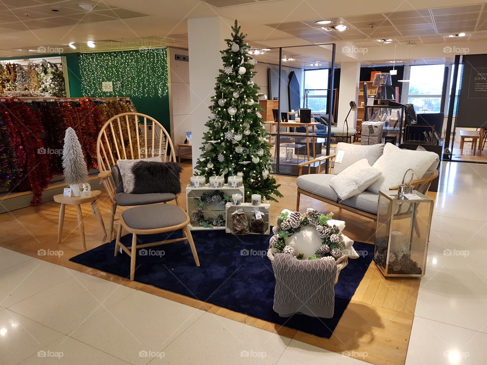 Room design with chairs and furniture at Peter Jones Sloane square Chelsea King's road London