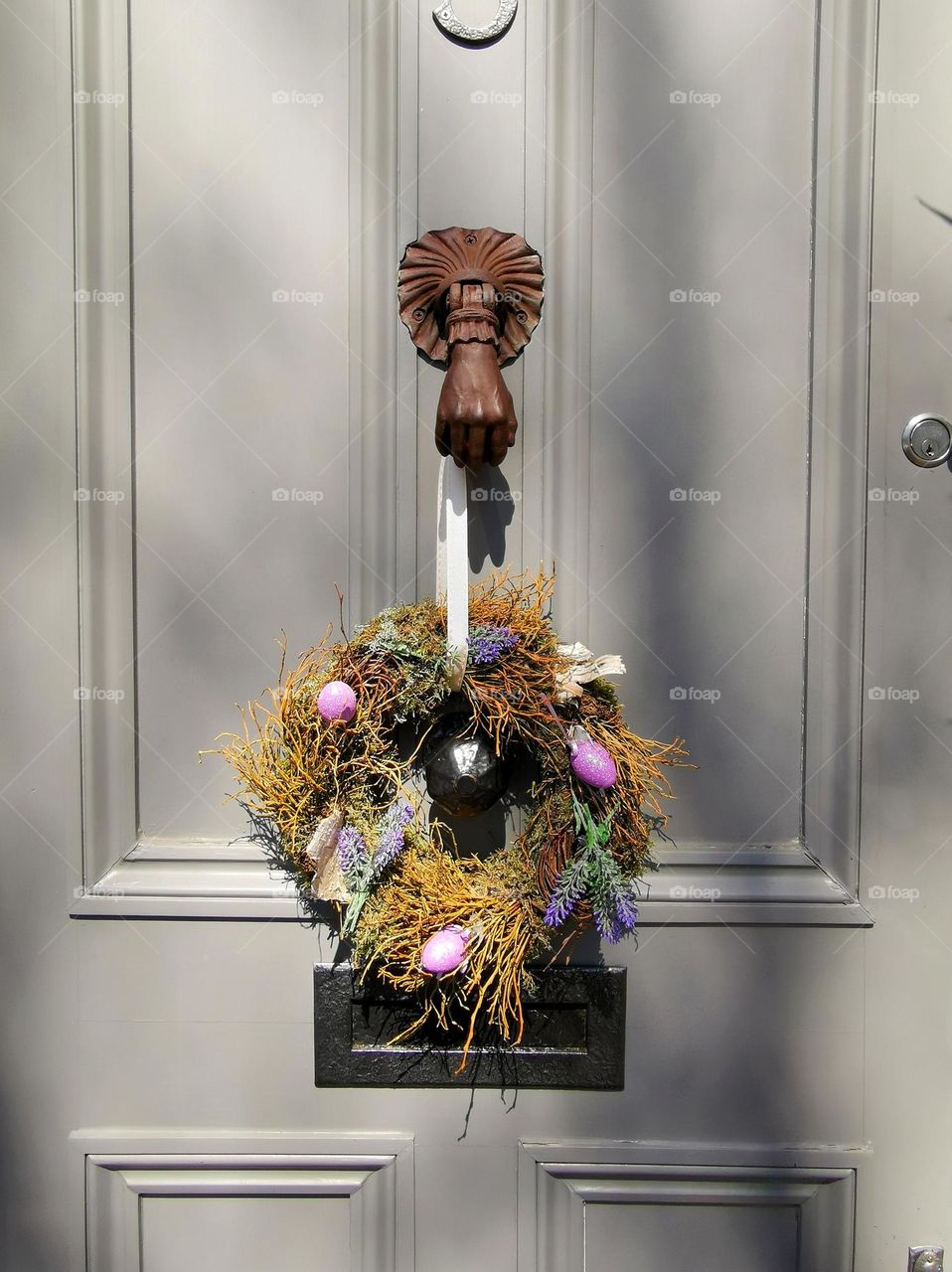 Easter door decorating.