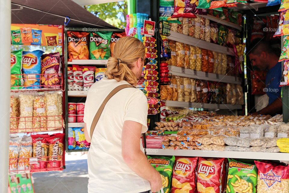 Kiosk with a lot of colorful candy 