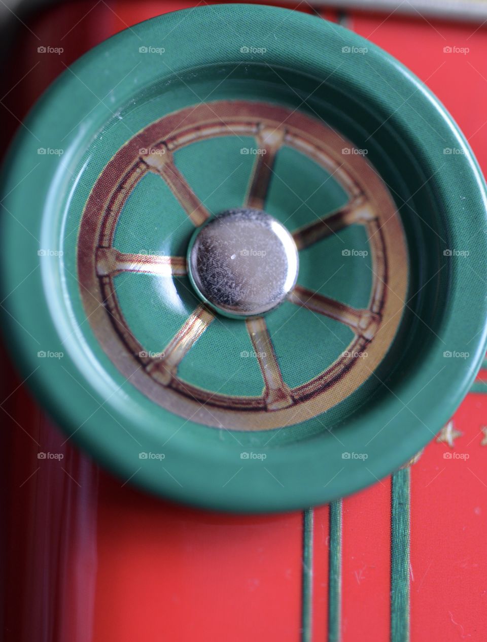 Close-up of green wheel