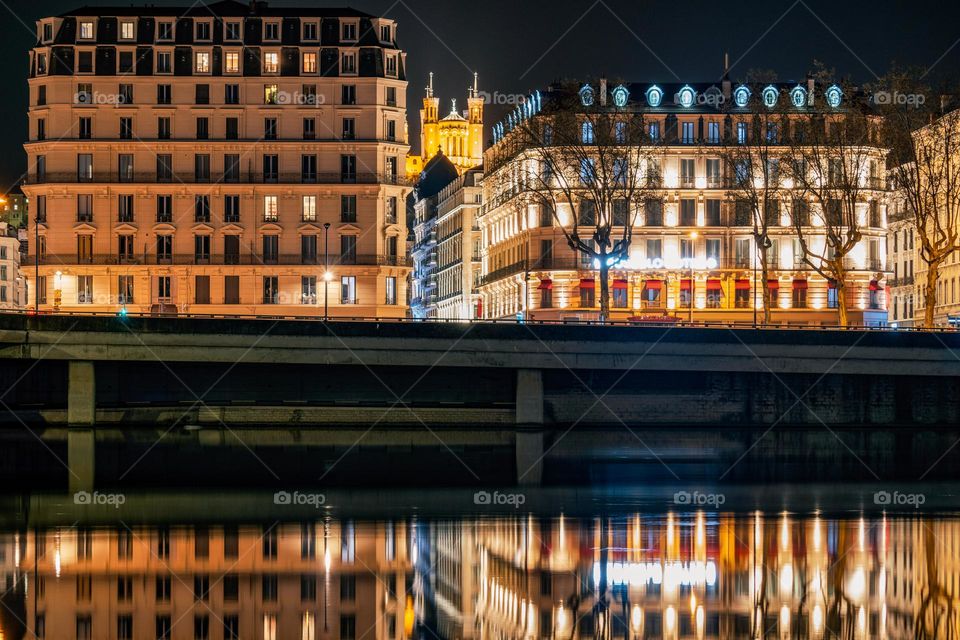 Lyon at night