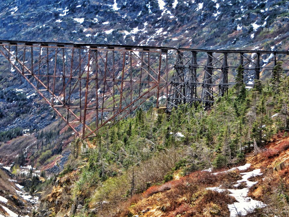 Alaskan train bridge 