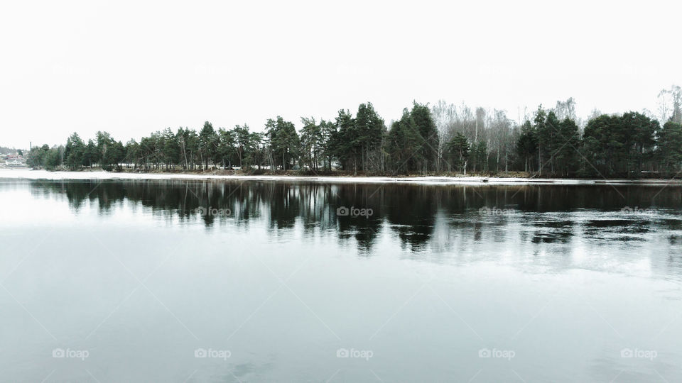 A lake near Mora, Sweden in early spring