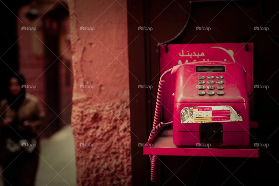 wall telephone marrakech medina by bussardel