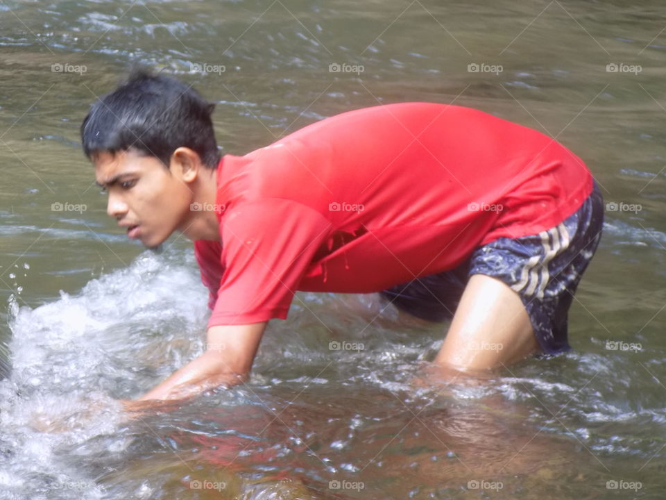 Catch fish in the river archipelago