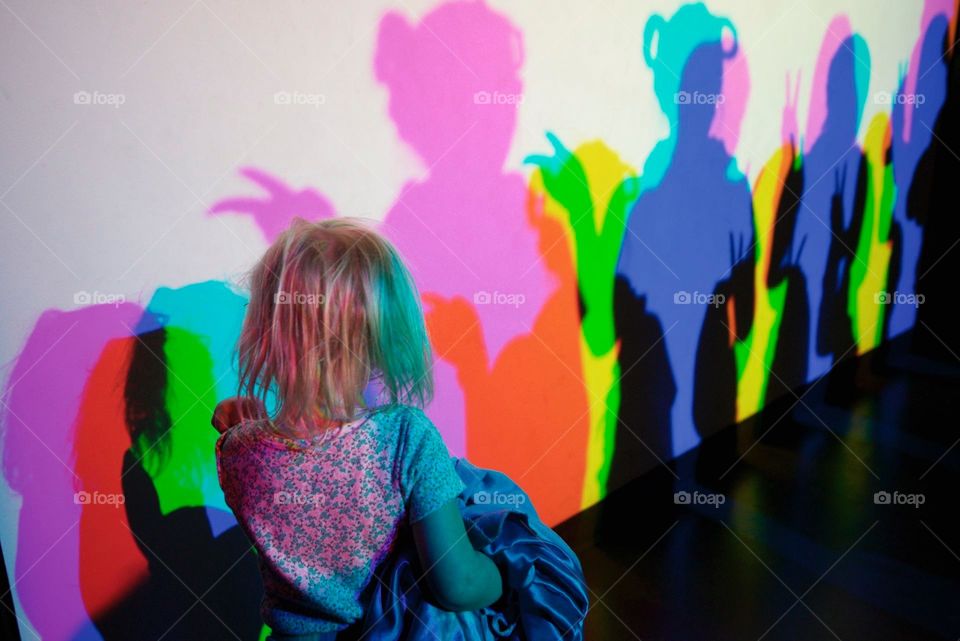Kids play with shadows