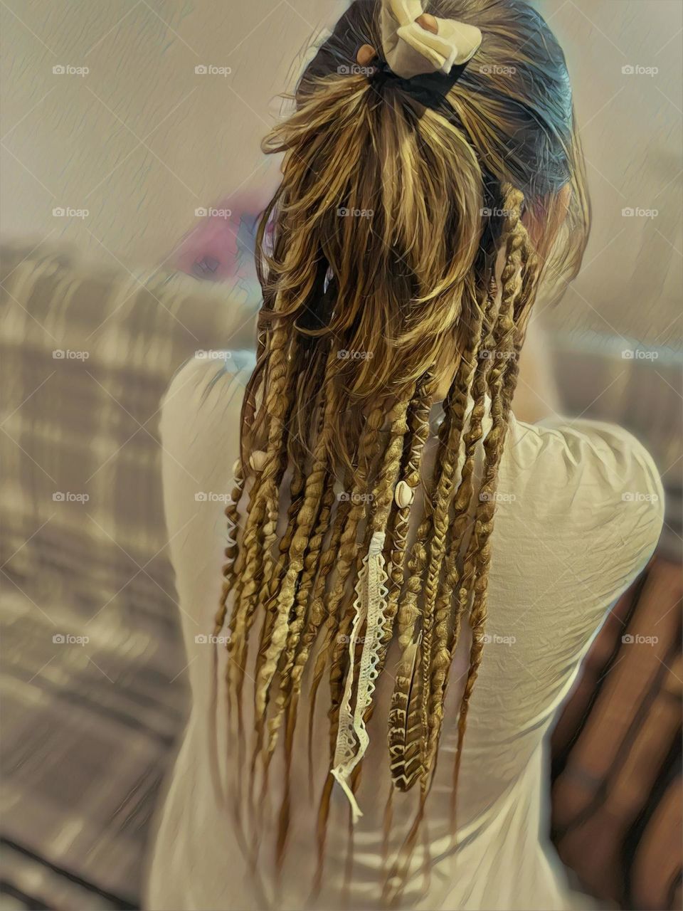 Dreadlocks in the hair 