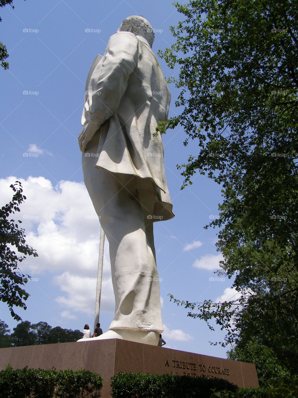 Side/rear view of Sam Houston Statue