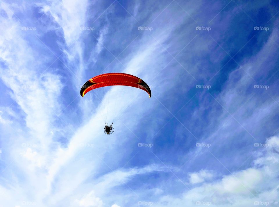 Red paraglider 