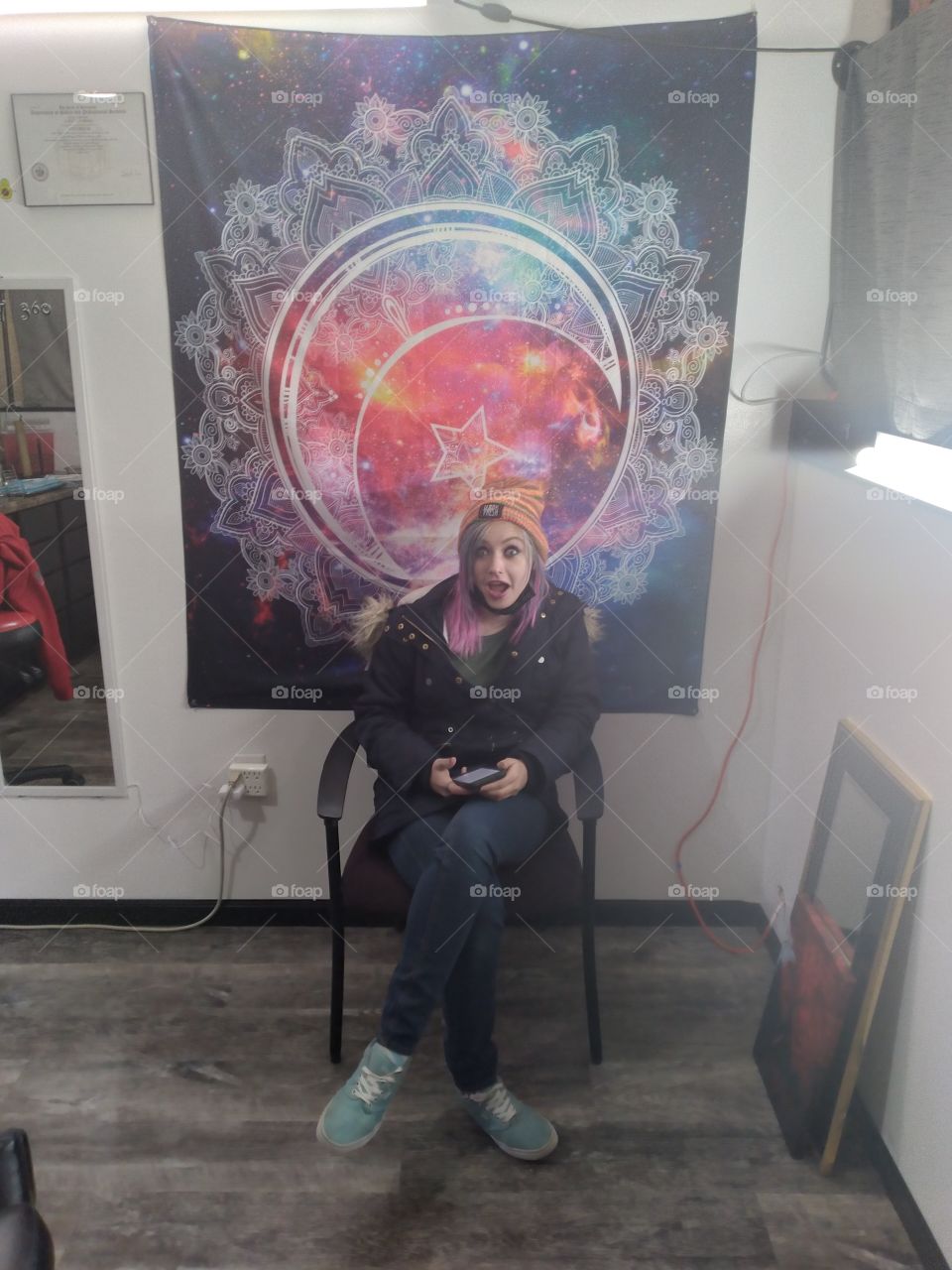 waiting to get peirced