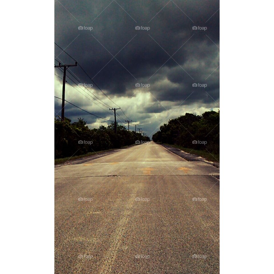 Stormy road