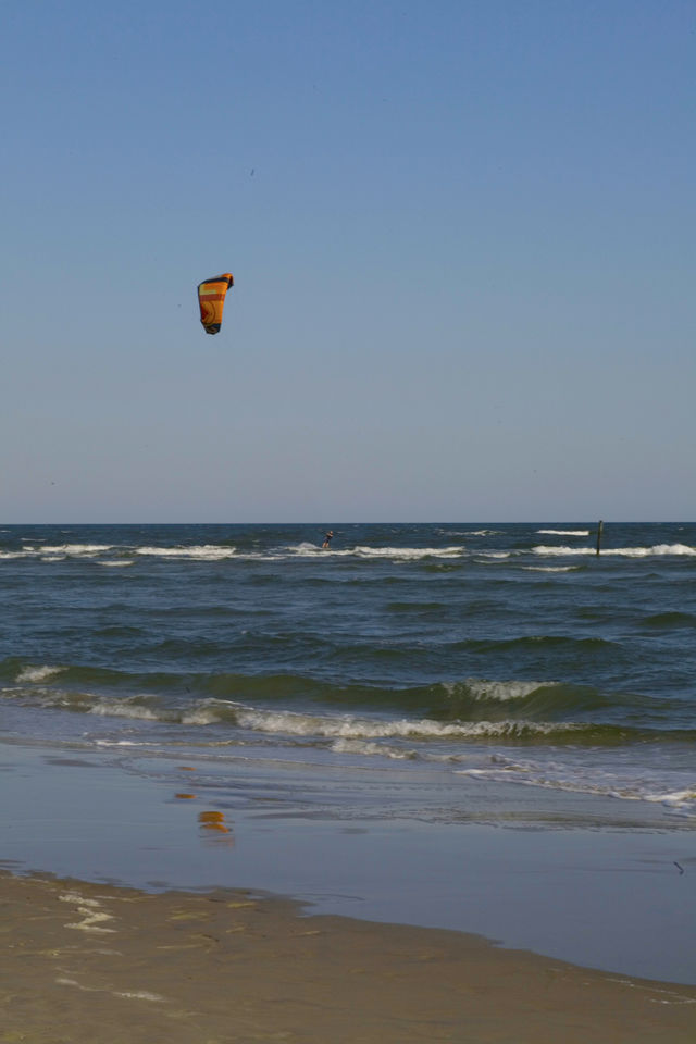 Parasailing. Parasailing at the beach