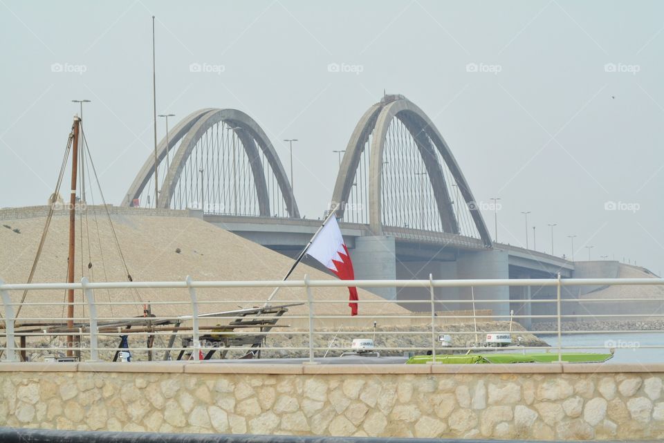 BAHRAIN, bridge beautifully designed. Landmark of BAHRAIN