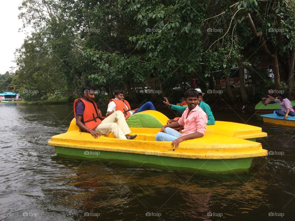 boating on the river 