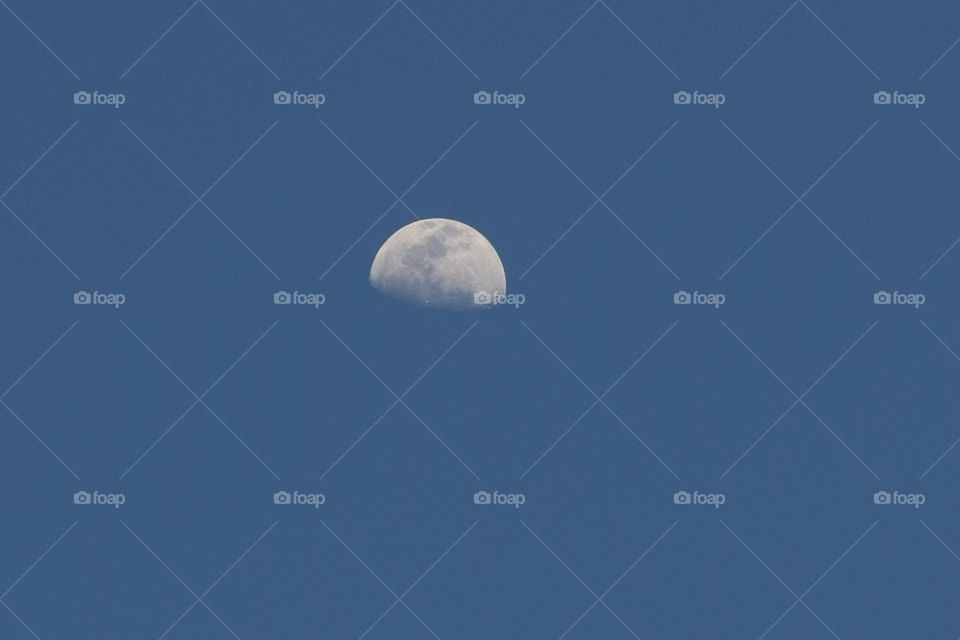 today moon  and blue sky for background