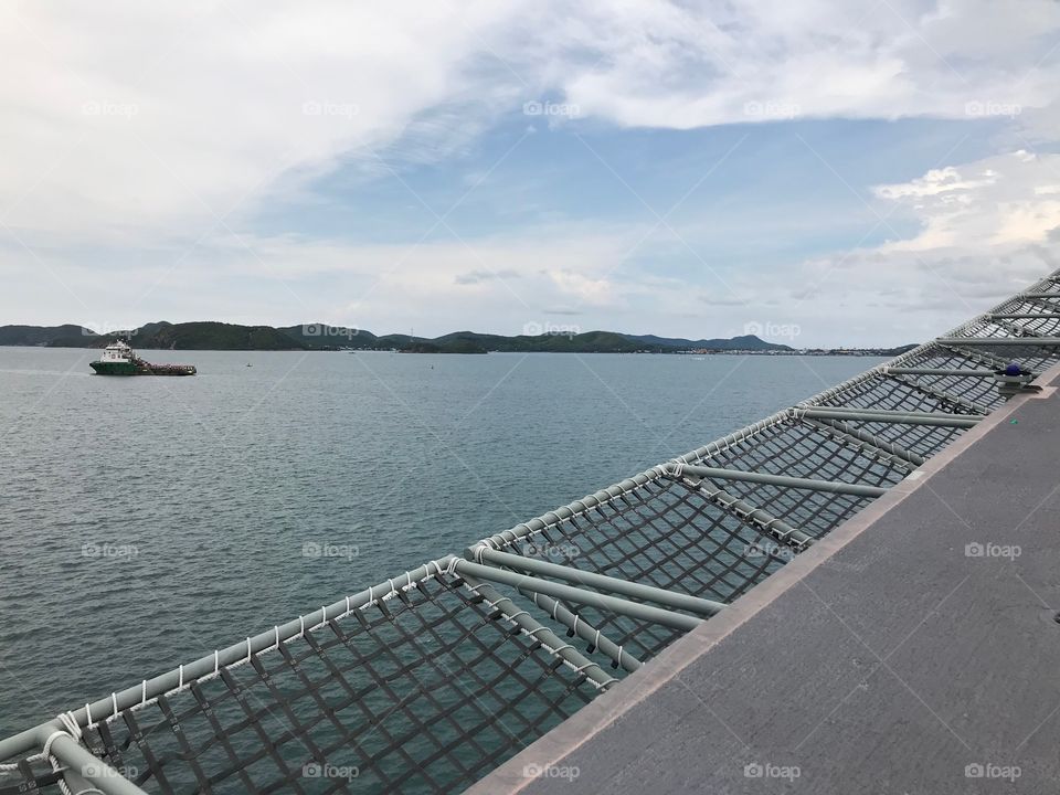 Seaview on old warship