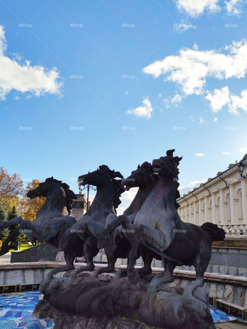 Alexander Garden.  Autumn.  Fountain: Seasons "in the form of four horses