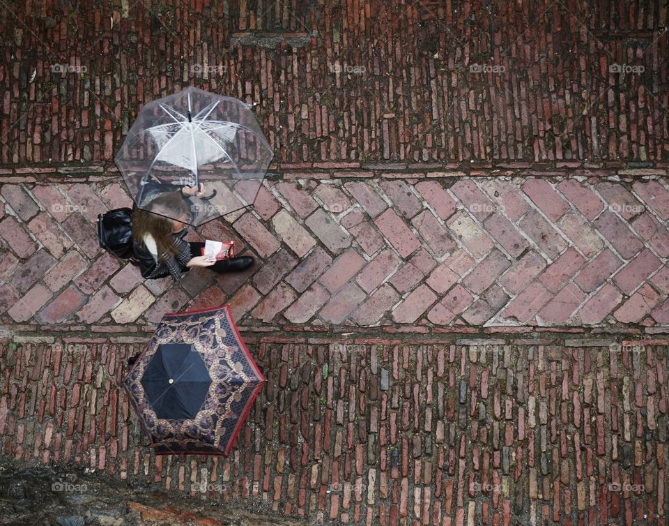 Umbrella... Noun ... A device consisting of a circular canopy on a folding metal frame supported by a central rod, used as protection against rain ☔️