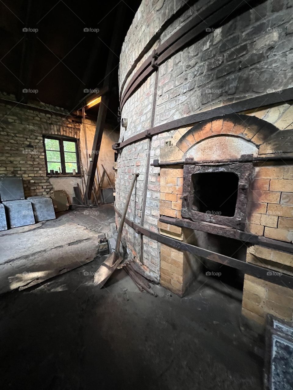 Old ceramic oven made of bricks 