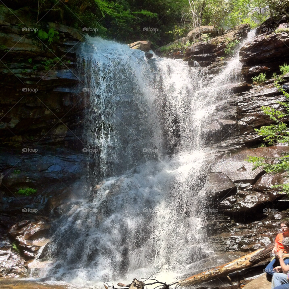 water waterfall rocks scenery by rubbed6
