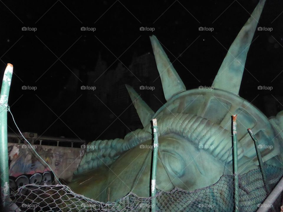 State of the liberty destroyed. State of the liberty destroyed