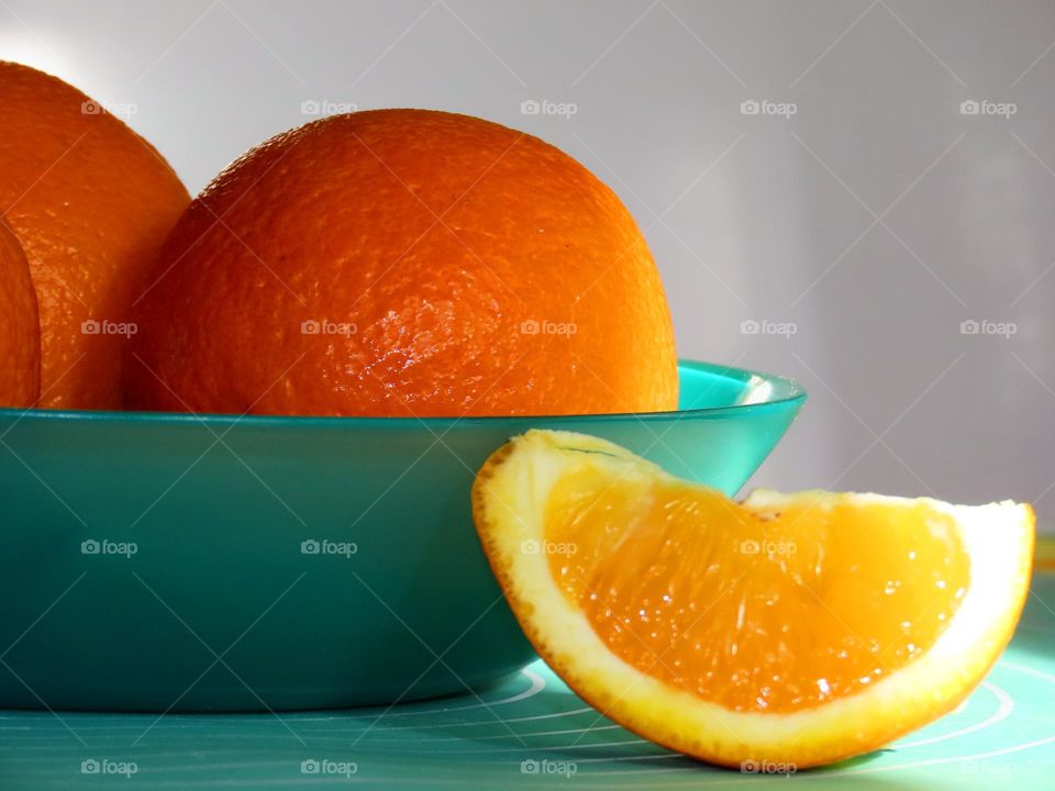 Plate with oranges