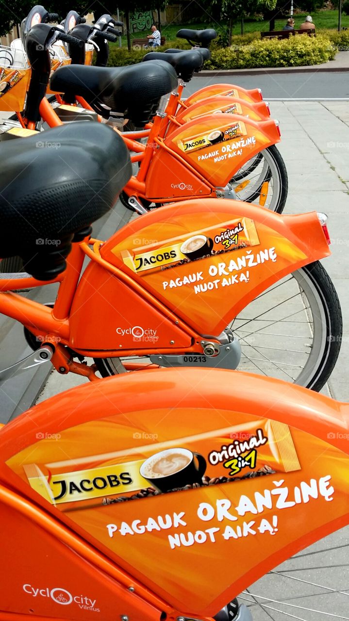 Orange bikes