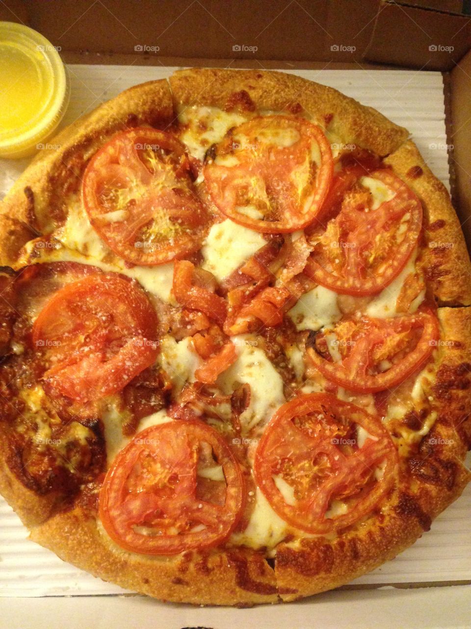 Tomato Bacon Pizza from A Slice Above Pizza in Strongsville, Ohio