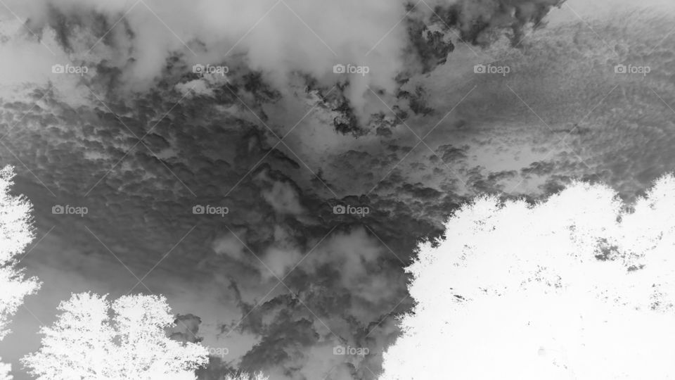 clouds grayscale negative