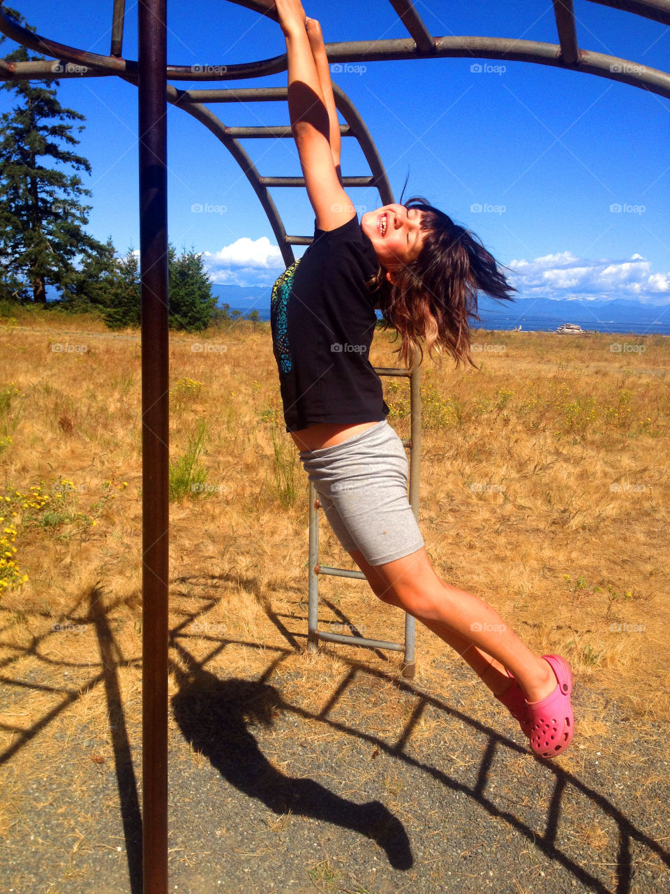 Staying in shape means playtime! My kids love the playgrounds and are regular monkeys when it comes to climbing & swinging on the bars! My daughter & I biked to this park at the beach to play. 🐒🐒