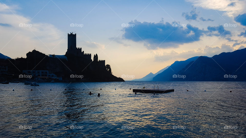 Seascape in Malcesine in Italy