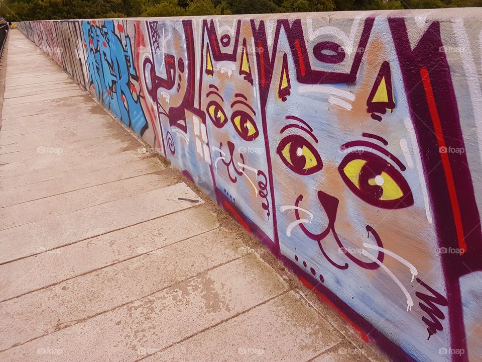 covered in graffiti