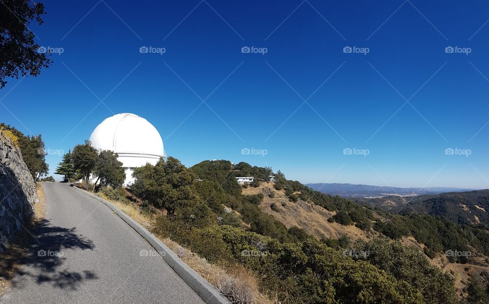 Lick Observatory under blue clear sky