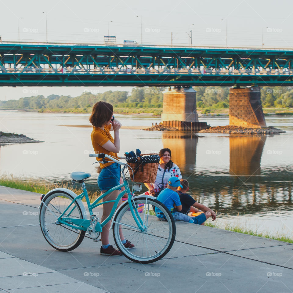 Girl with bike