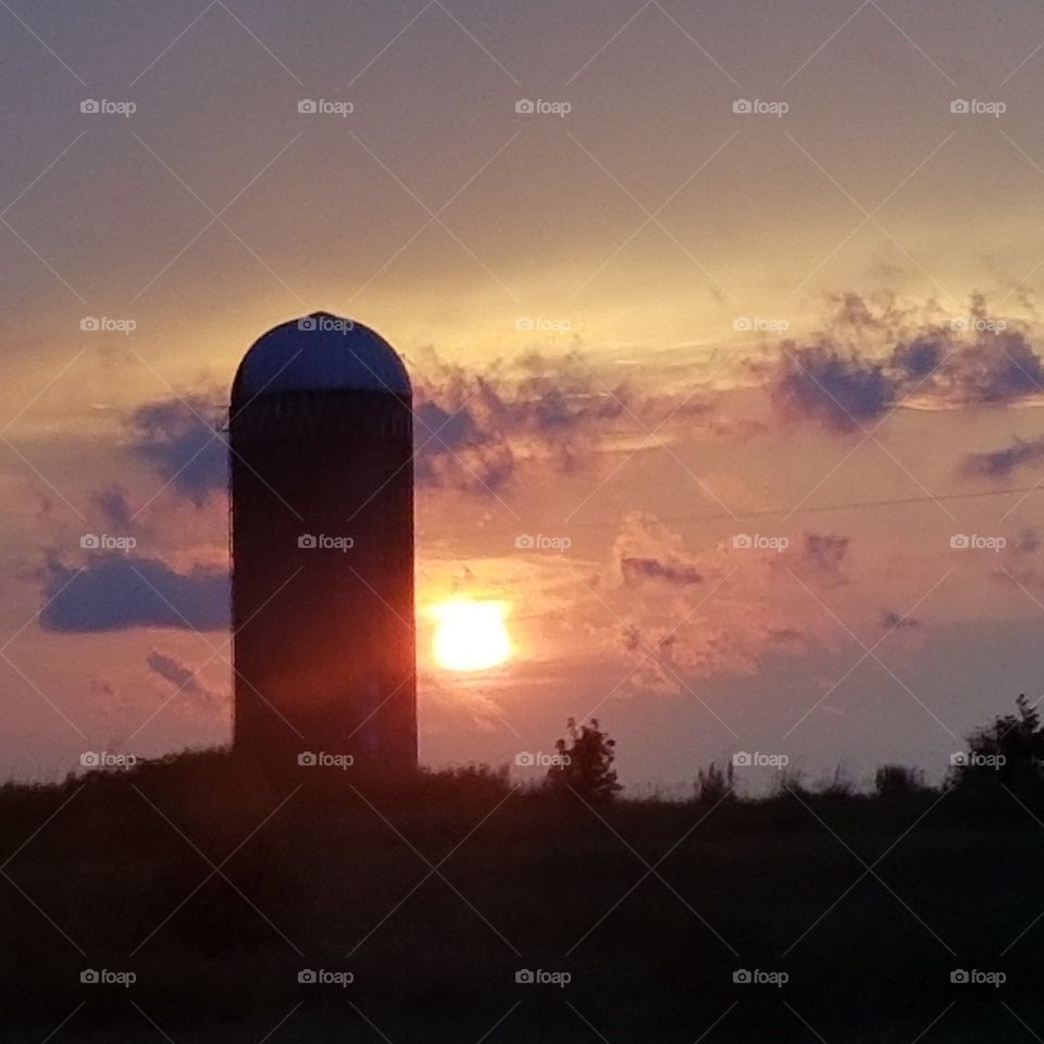 Silo at Sunset