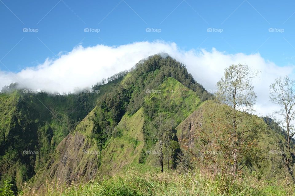 Hills view with clouds