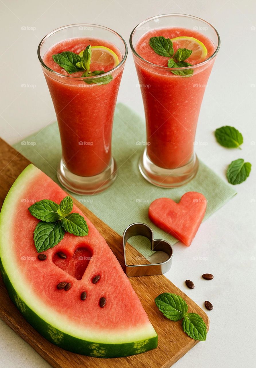 Summer means cooling down with the sweet taste of moments,with red color of a smile, a heart that beats for a sip of love.
and two glasses full of the coolness of life.