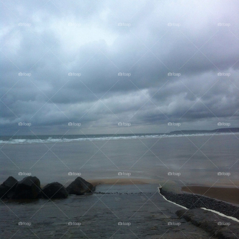 beach grey united kingdom rain by noserider