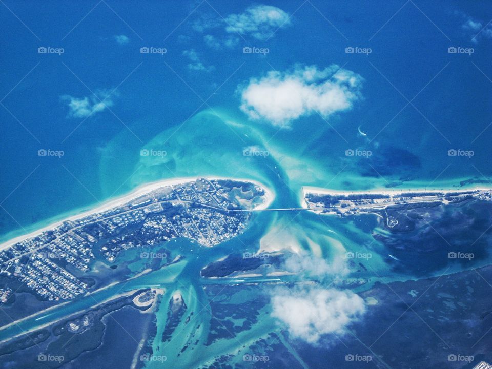 Aerial of Florida coastline