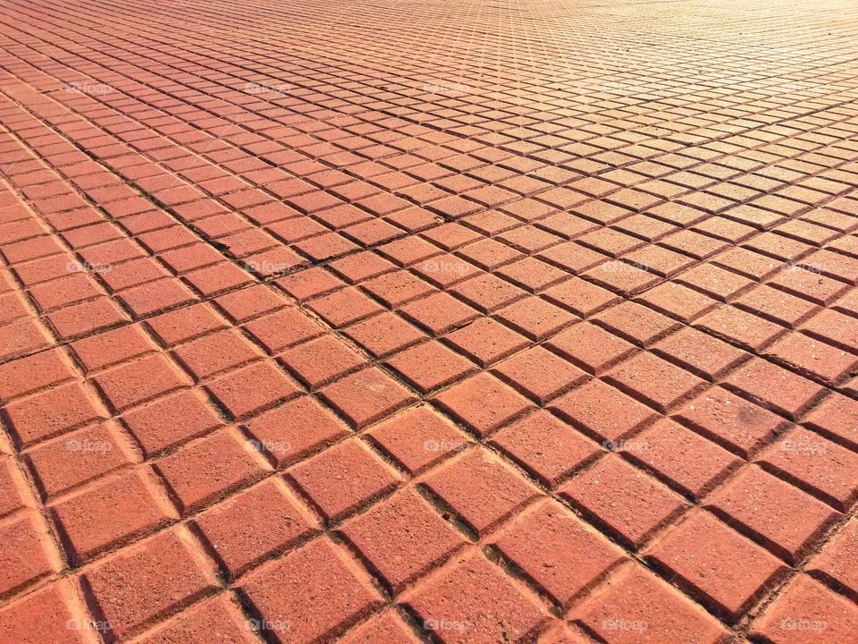 symmetrycal red pavement