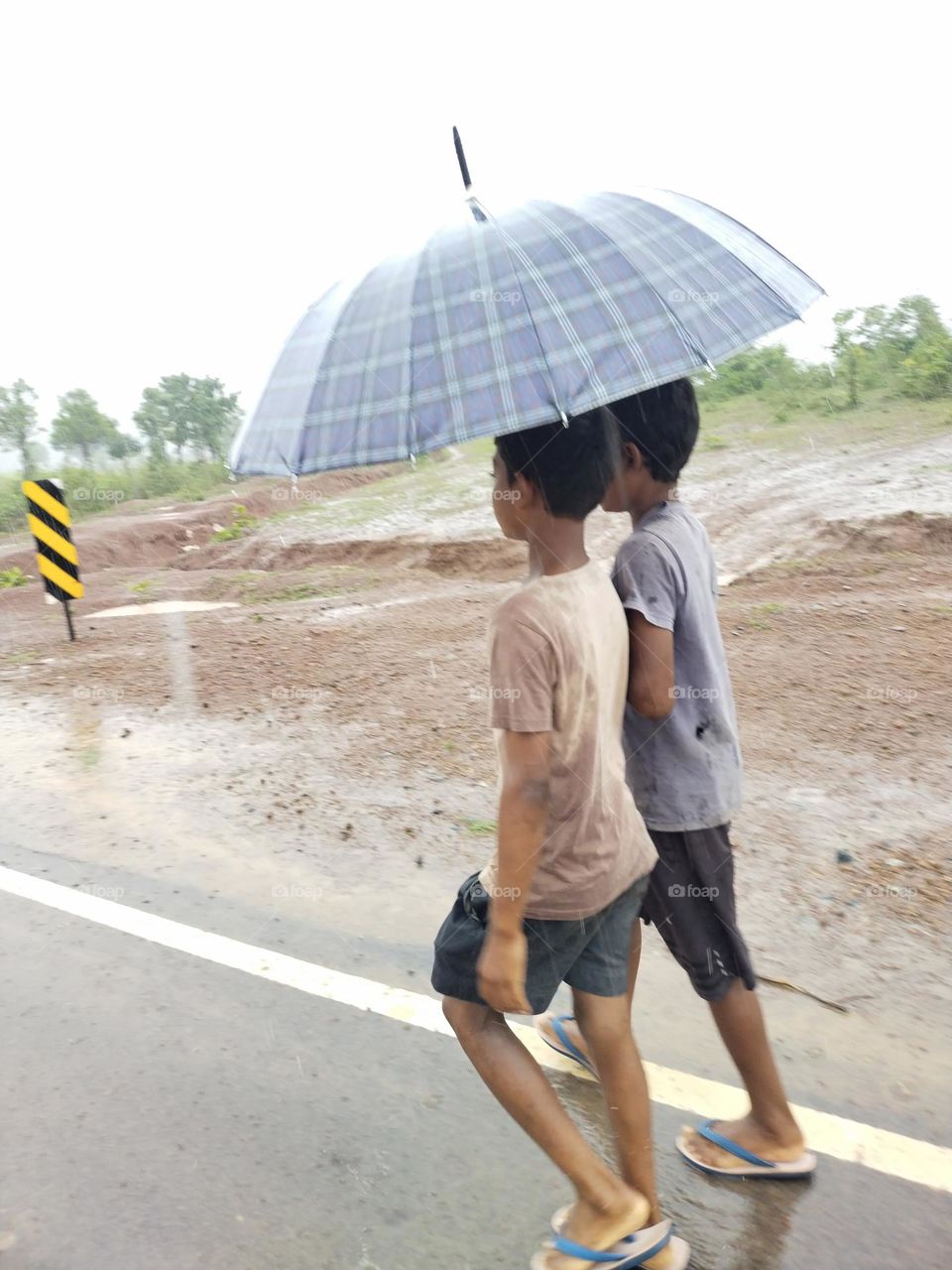 two brothers escaping from water in a hive