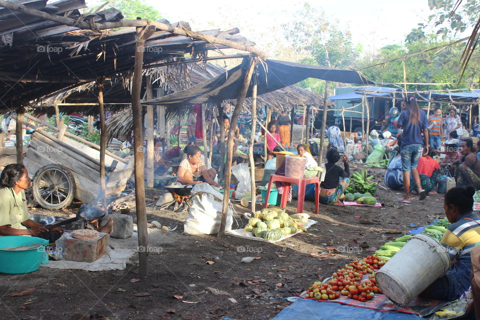 tradisional market east Indonesia Timor island, Indonesian border