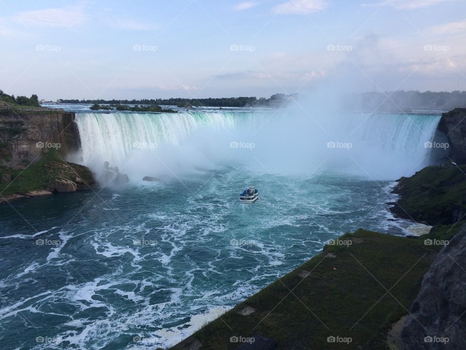 The beautiful and powerful view of Niagara Falls on the Canadian side. Amazing attraction and force of nature. 