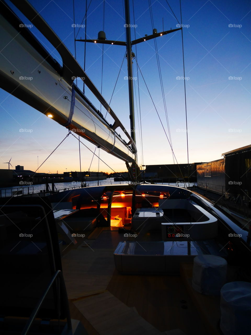 Sunset on Super Yacht.