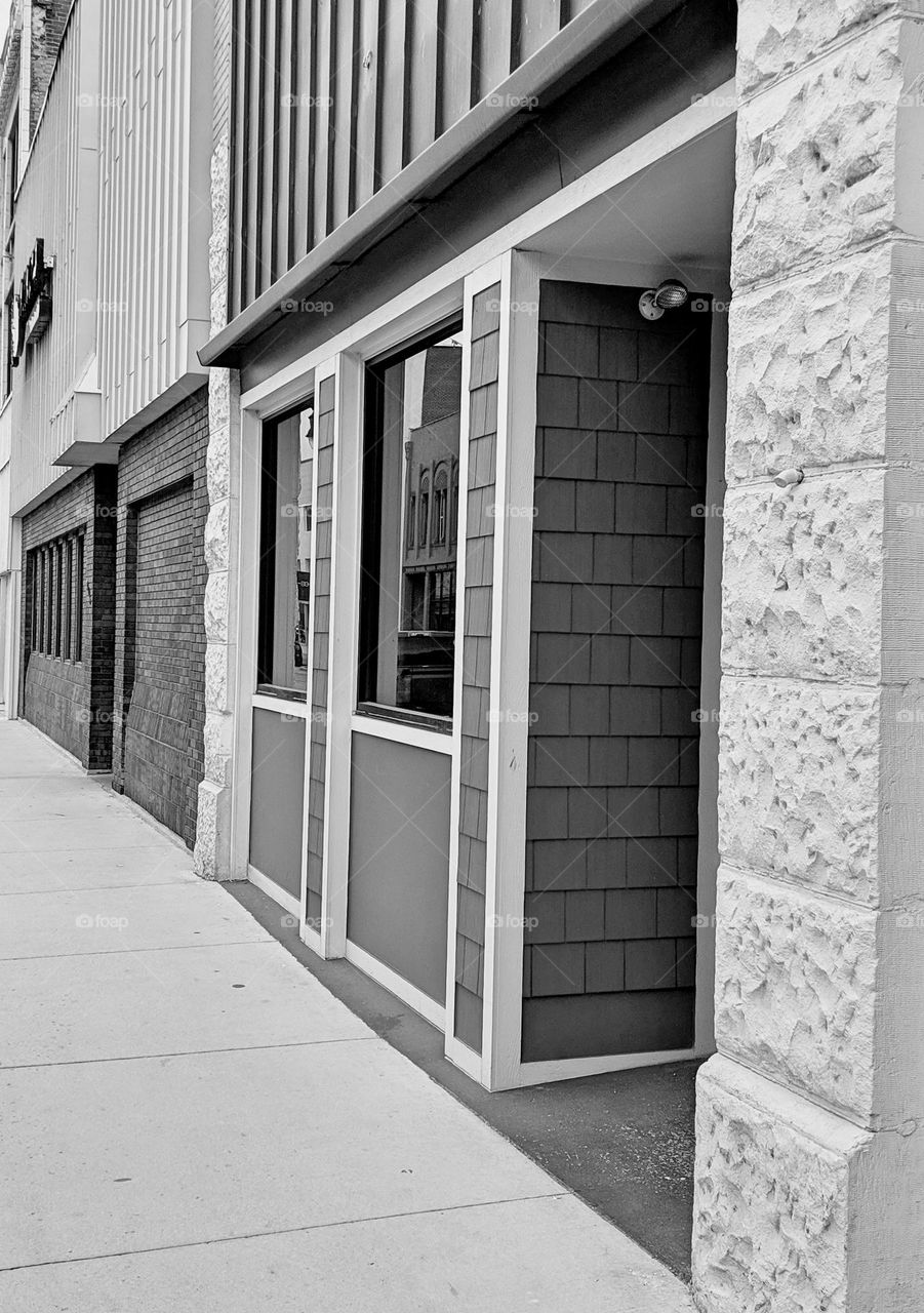 Black and white architecture store front